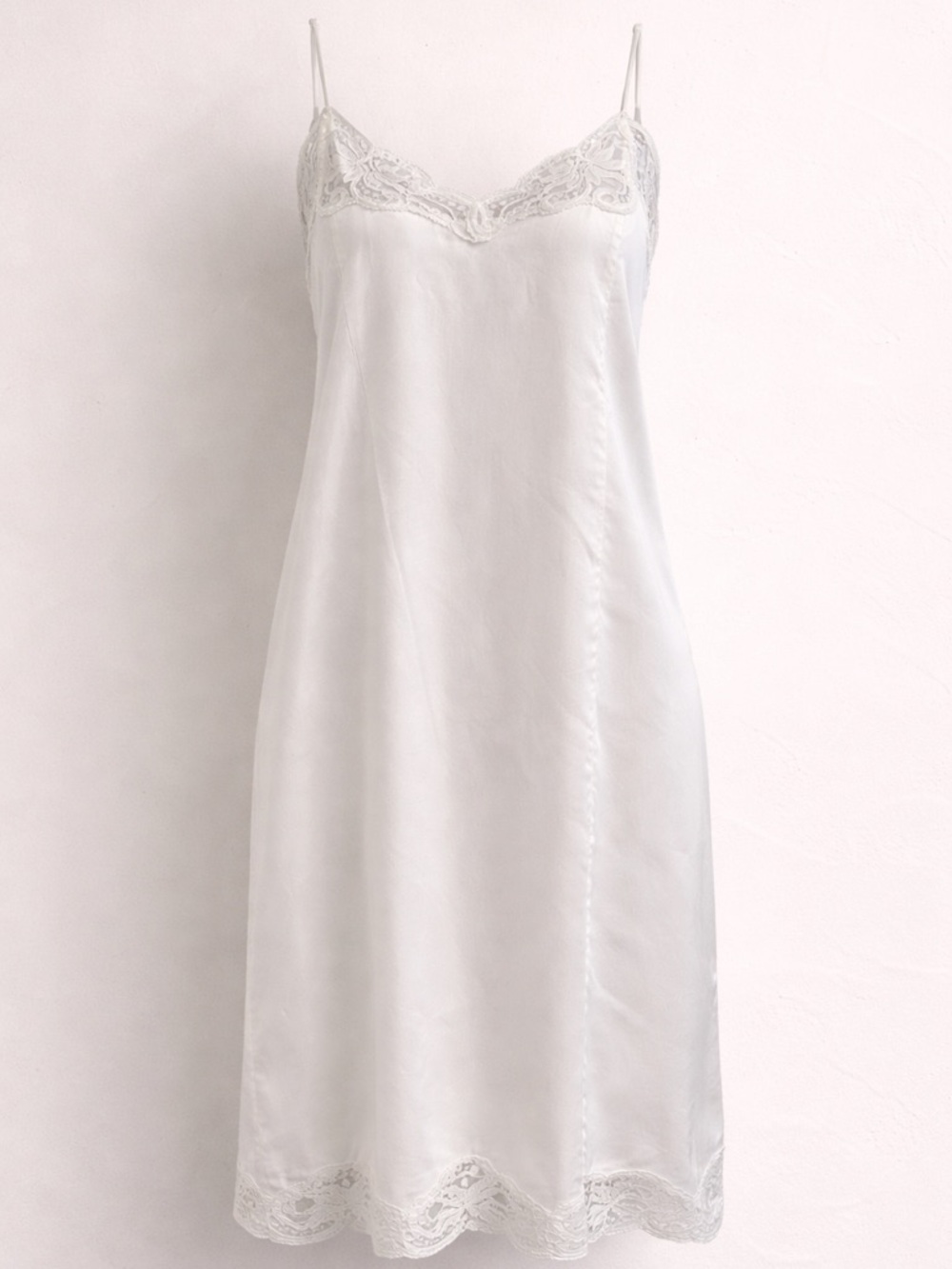 AXIOM White Lace Cotton Slip Dress Nightgown Large